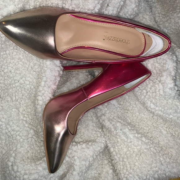 Shoe Dazzle Women's Metallic Pink Heels - Picture 1 of 6